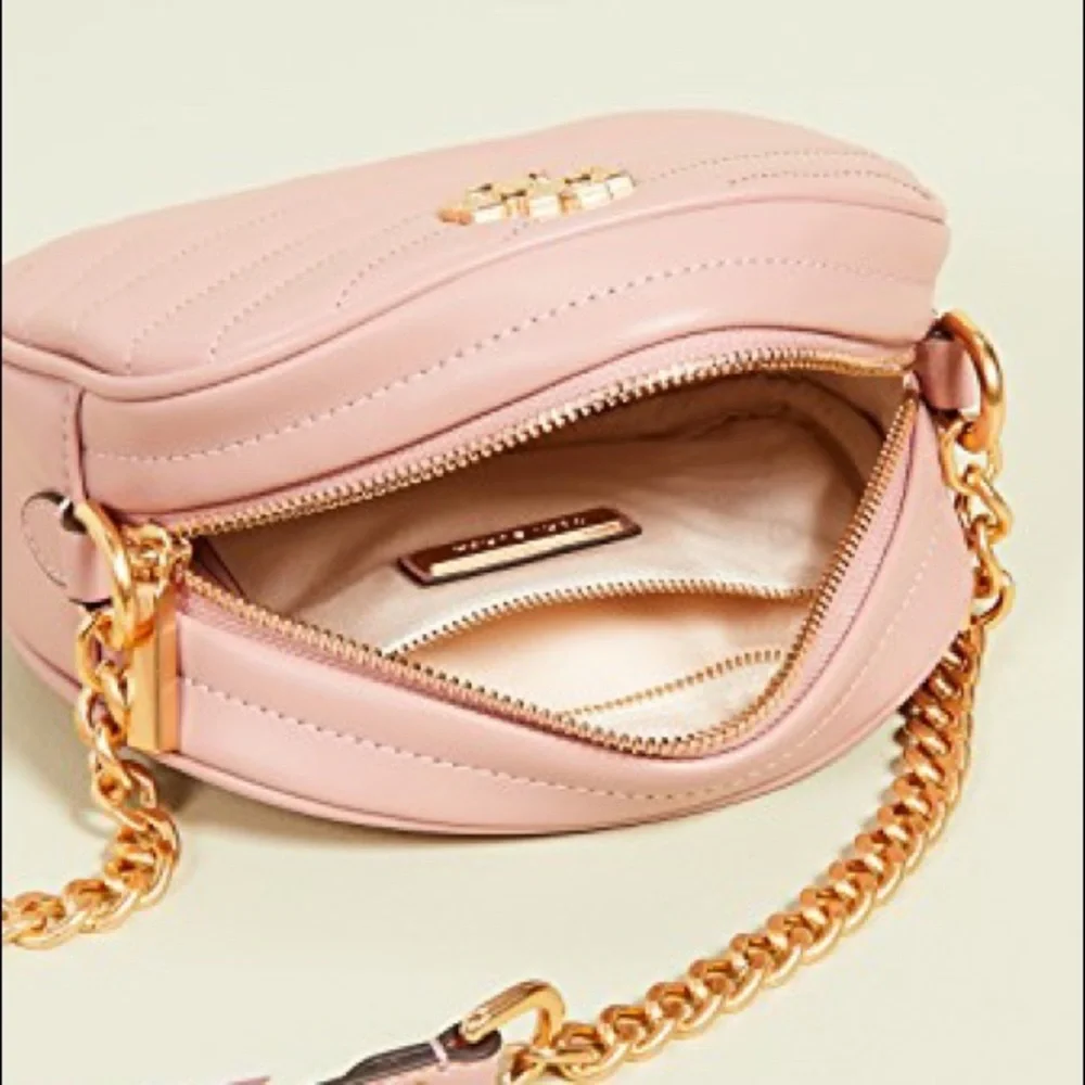 Tory Burch Kira Chevron Camera Crossbody Bag Pink - Picture 5 of 9